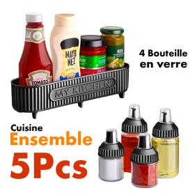 Eminem Ensemble de cuisine 5 Pcs en verre pour épices et huiles