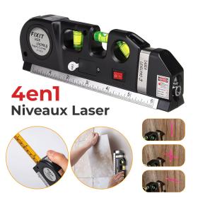 Niveau Laser 4en1 Fixit Level pro 3 Polyvalent Ruban De 8 Pieds