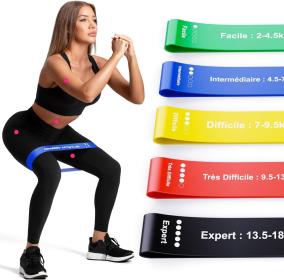 Bande 5Pcs de résistance élastique extensible pour l’entraînement