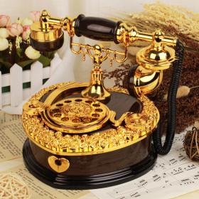 Boîte à musique créative en forme de cœur téléphone vintage décoration pour maison