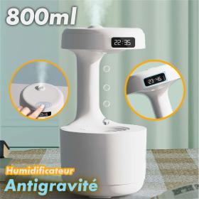Réveil et Humidificateur d’air gouttelettes d’eau Anti-gravité 800ml