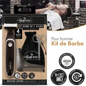 Kit Barbe Tondeuse Hybride, Ciseaux Barbe et Moustache, Peigne Sculptant – Pochette Barb’Xpert