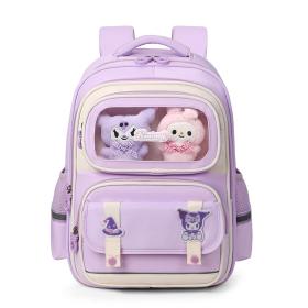 Sac à Dos Enfant Ludique avec Plusieurs Compartiment et un Peluche LM-5122 Mauve – حقيبة ظهر للأطفال بنفسجي