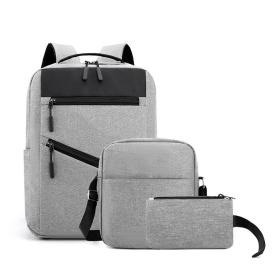 Sac à Dos de Grande Capacité pour Homme 3en1 Tendance pour Lycéens - Gris
