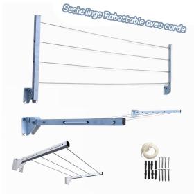 Sèche linge Mural Rabattable avec corde