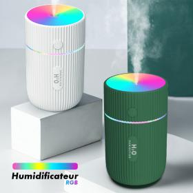 Humidificateur Ultrasonic Rgb capacité de 220 ml 2 Modes diffuseur
