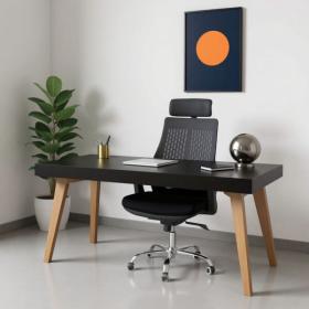 Chaise de Bureau Ergonomique avec base pivotante hauteur réglable – كرسي مكتب مريح وجودة عالية