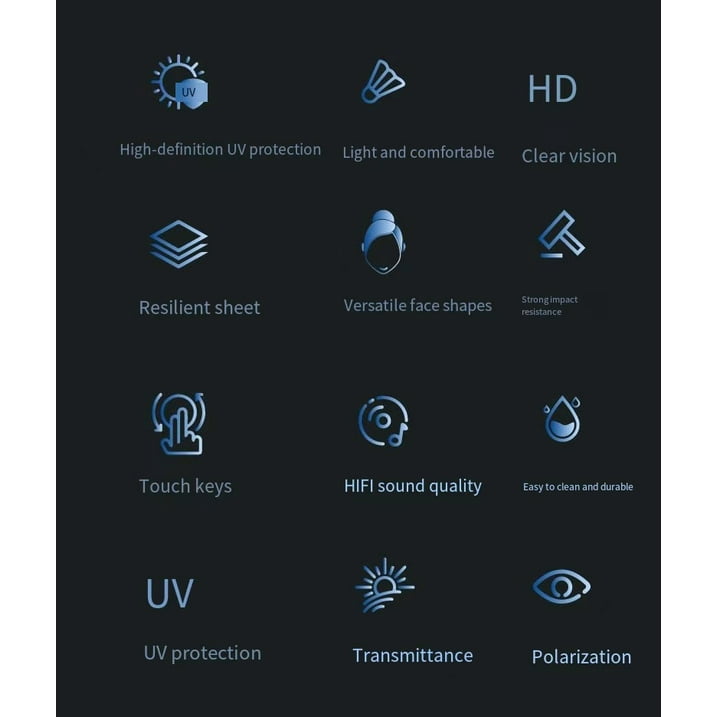 Lunettes de soleil intelligentes ecouteurs sans fil Bluetooth, appels mains libres - نظارات شمسية ذكيةو سماعات رأس لاسلكية بتقنية البلوتوث - الصورة 11