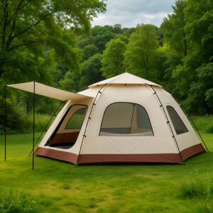 Tente hexagonale Automatique avec véranda pour 6 personnes - خيمة سداسية الشكل حجم كبير