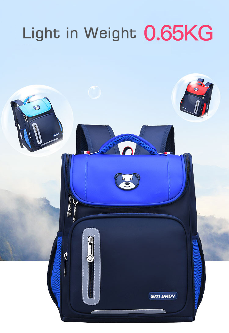 Sac à Dos orthopédique d’école primaire pour Enfant Garçon et Fille Étanche - Bleu - الصورة 3