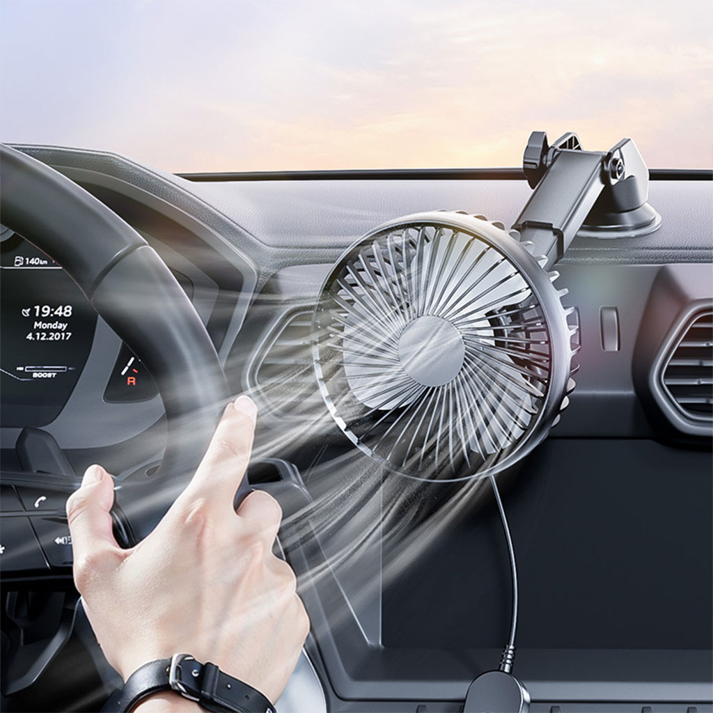 Ventilateur de Voiture Portable avec Fixation Par Ventouse - مروحة سيارة - الصورة 2