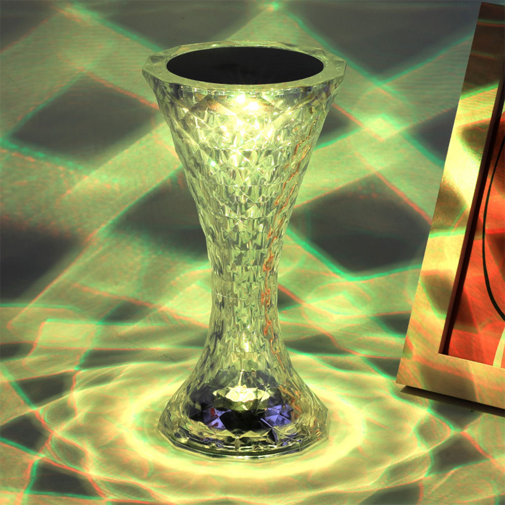 Lampe de table en cristal sans fil Tactile Rgb pour chambre V2 - الصورة 2