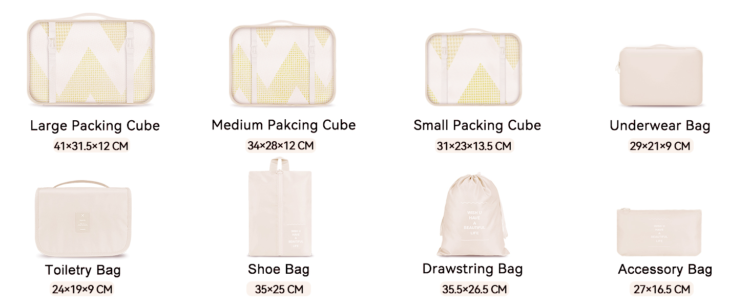 Organisateur Valise 8pcs Sac Rangement et Les Essentiels du Voyage - الصورة 8