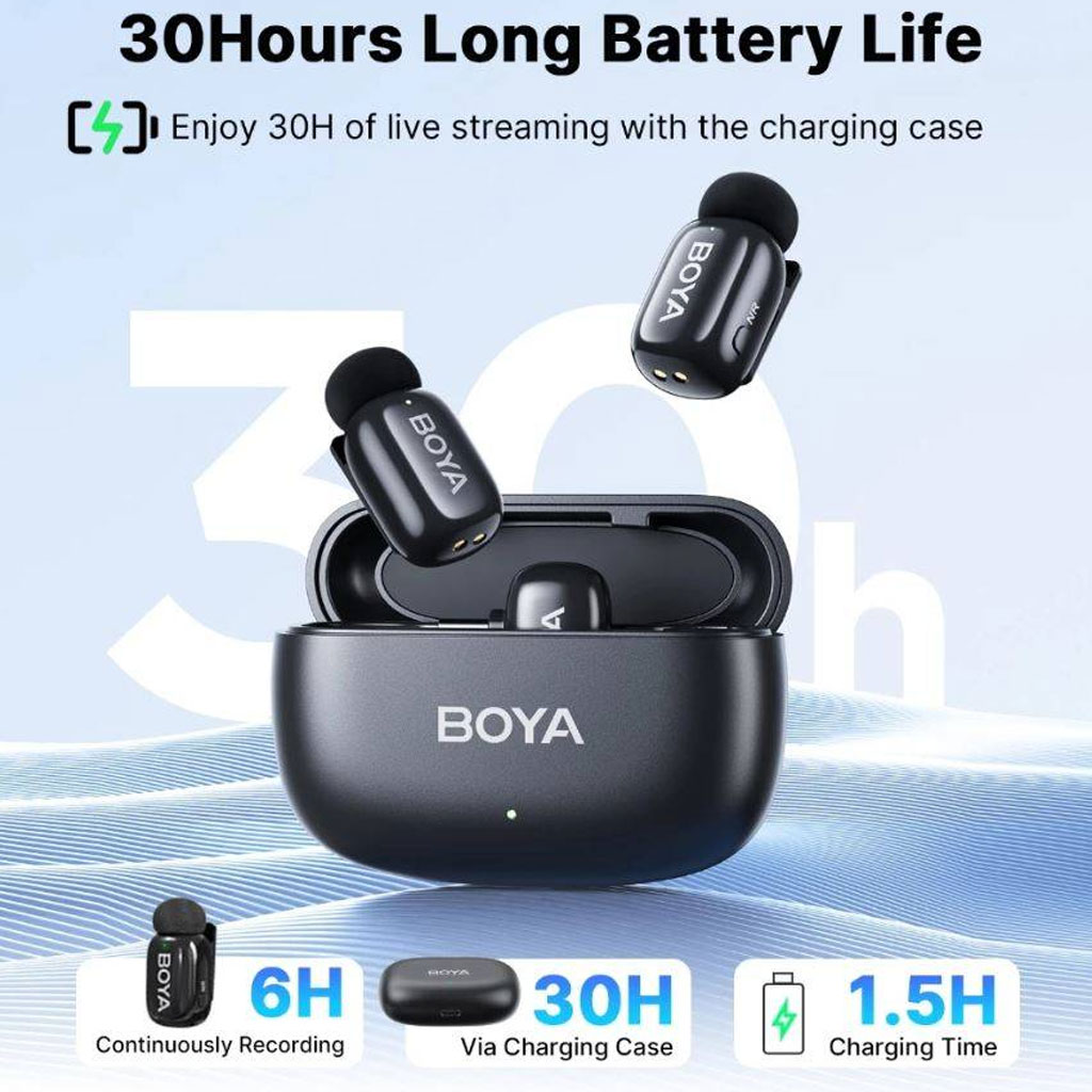 Microphone Sans-Fil BOYA MINI (2-TX / 2-RX) - ميكروفون أصلي - الصورة 4